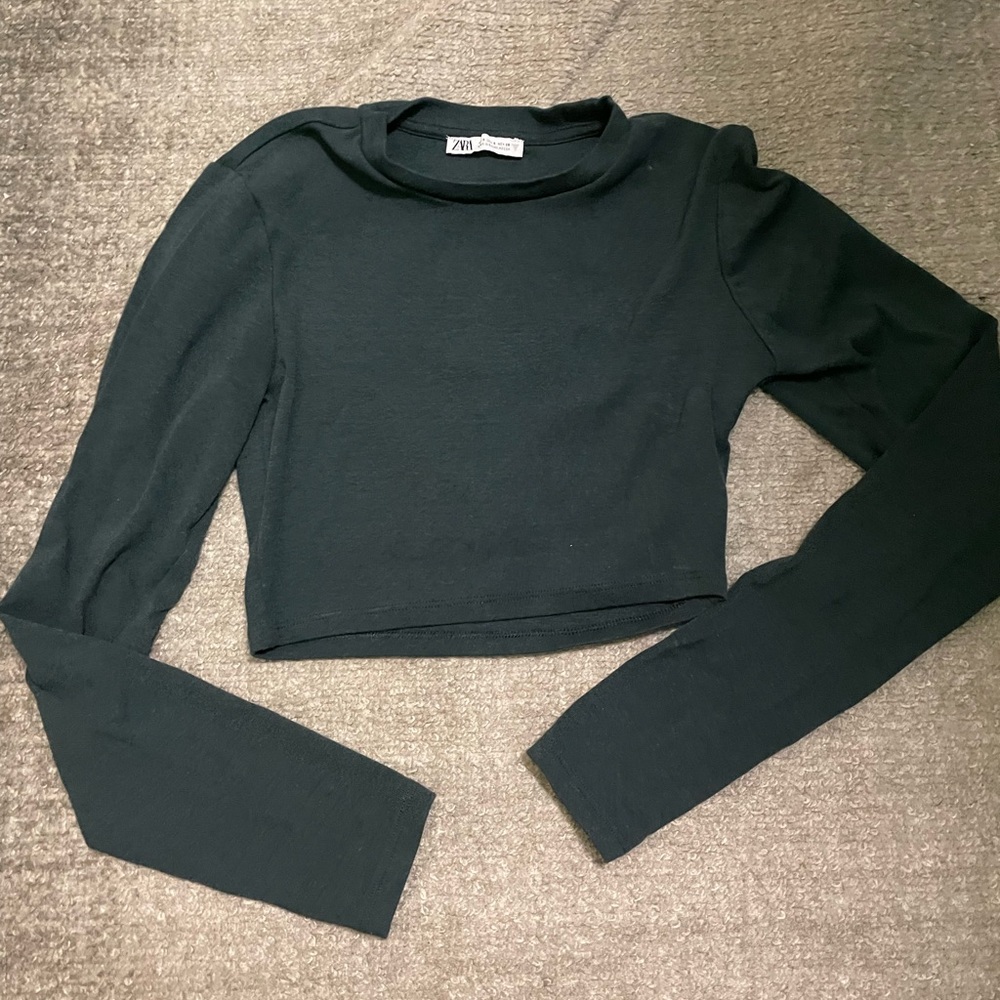 Zara long sleeve crop top